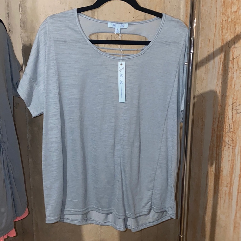 She+sky light blue blouse